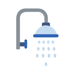 Obraz premium Shower Head with Water Flow Icon Representing Bathing and Personal Hygien