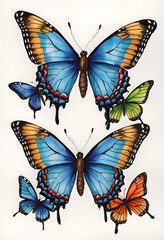 Obraz premium Majestic Movement: Butterflies in Harmony
