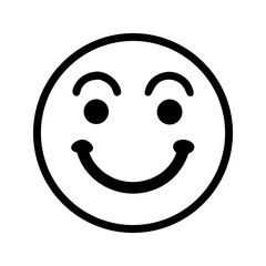 Smiling Happy Face Icon Representing Joy and Positive Emotion