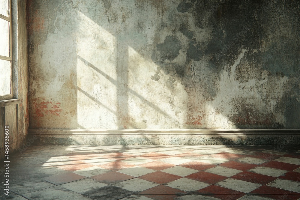 Poster random backdrop floor checkered weathered.