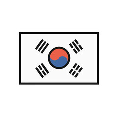 South Korea Flag Icon Representing National Identity and Korean Heritage