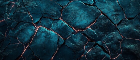 A close up of a rocky surface with a blue hue