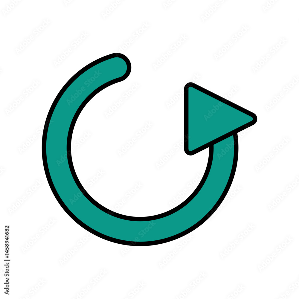 Poster circular teal arrow refresh reload icon symbol