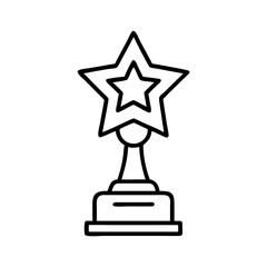 Trophy with Star Icon Representing Award or Achievement Recognition
