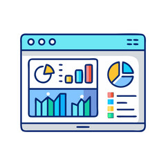 Obraz premium Web Dashboard Interface with Data Analytics Icon Representing Online Performance Monitoring