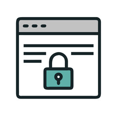 Obraz premium Web Page with Secure Lock Icon Representing Online Security and Encrypted Access