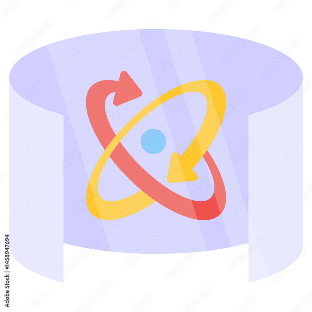 Poster futuristic technology icon atomic energy circular flow on transparent display