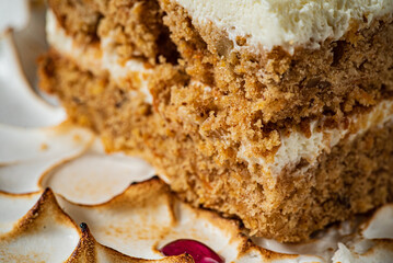 carrot cake with cream cheese and nuts