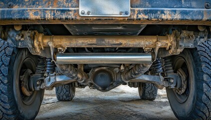 Obraz premium Dirty SUV Rear Axle