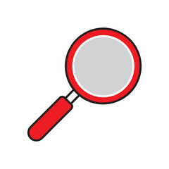 Magnifying Glass Icon with Transparent Lens Vector