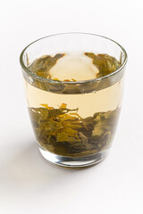 green tea in the glass