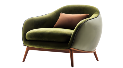 Modern Armchair Isolated on White Background for Interior Design Projects