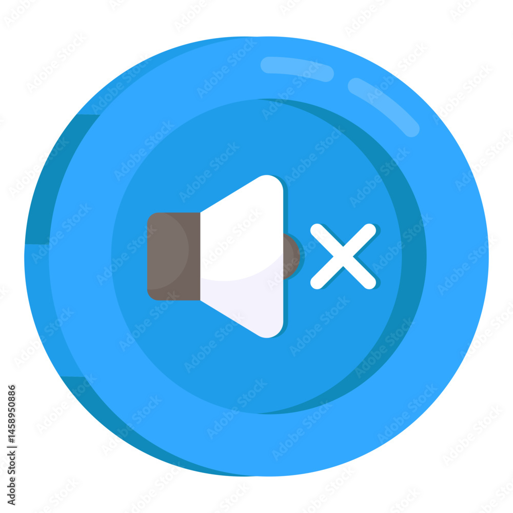 Poster mute button icon modern flat design for digital interfaces