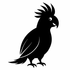 Elegant Black Cockatoo Outline