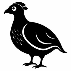 Elegant Black Quail Silhouette Art