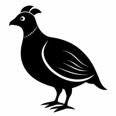 Obraz premium Elegant Black Quail Silhouette Art
