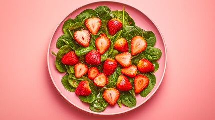 Vibrant summer strawberry spinach salad showcasing fresh ingredients and artistic presentation
