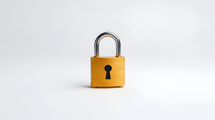 Naklejka premium Golden Padlock on White Background