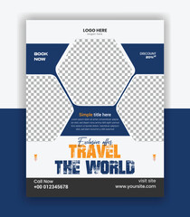 Travel Agency Flyer banner design and vacation traveling vector template