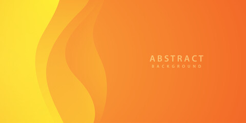 transparent yellow vector waves on orange gradient background