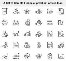 Financial symbols create a web icon set about economy
