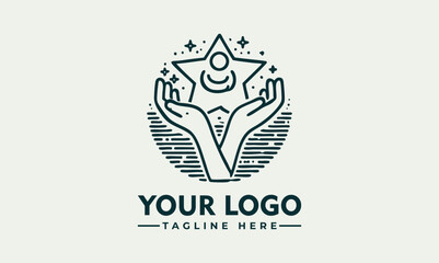 Gentle Hands Carefully Holding a Shining Star Symbolizing Hope and Aspiration. Abstract Concept