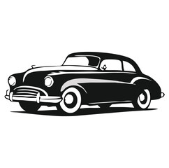 Fototapeta premium Monochrome classic car showcases vintage automotive style through its bold, simplistic design