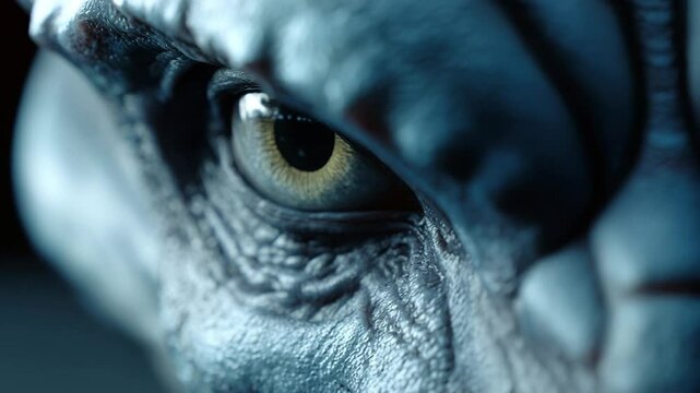 4K Blue-Skinned Alien Humanoid Close-Up | Futuristic Sci-Fi Character for Space and Fantasy Themes | Cinematic Extraterrestrial Lifeform