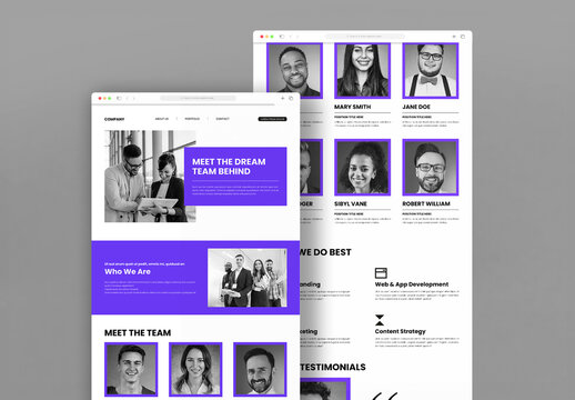 Minimal Team Profile Landing Page