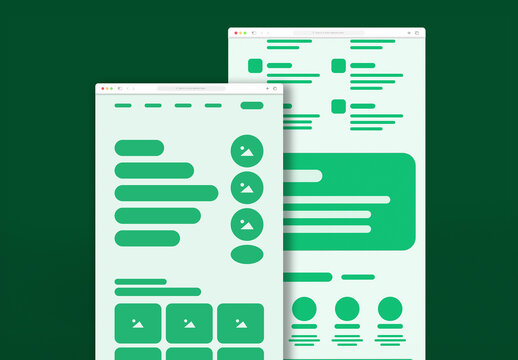Modern Wireframe Layout for Landing Page Design With UI and UX Planning Template