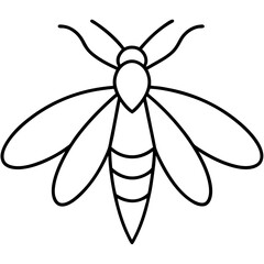 Elegant Firefly Outline Illustration