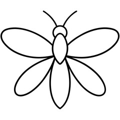 Elegant Firefly Outline Illustration