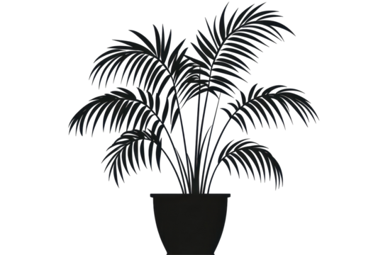 A potted palm shape delivers a tropical touch and natural style to minimalist creative layouts