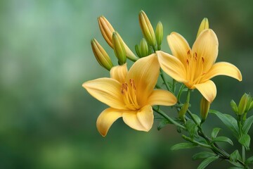 Yellow Lily with Buds