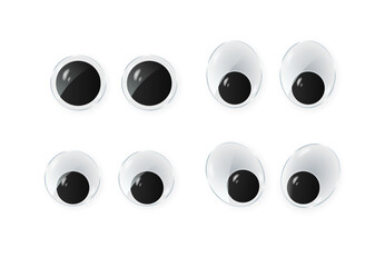 toy eyes cartoon safety wobbly flat style design vector