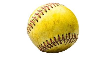 Professional Softball on White Background for Sports Design and Marketing