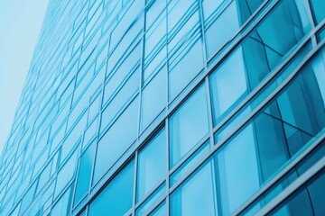 Obraz premium Contemporary skyscraper facade with geometric architecture detail