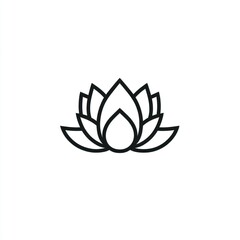Fototapeta premium Simple Lotus Flower Line Art Illustration