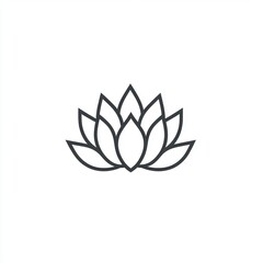 Fototapeta premium Simple lotus flower icon, design element, spiritual symbol