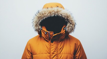 Orange winter jacket with hood