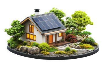 3d solar home image is perfect for eco friendly housing projects or renewable energy promotions