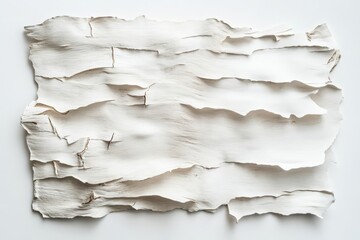 Fototapeta premium A textured, light beige clay sheet with rough, layered ridges.