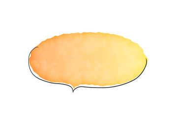 オレンジのシンプルな水彩風の吹き出し