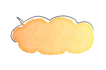 オレンジのシンプルな水彩風の吹き出し