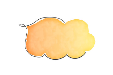 オレンジのシンプルな水彩風の吹き出し