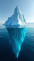 Iceberg floating in ocean water