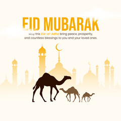 Eid alAdha Greeting Social Media Template trendy
