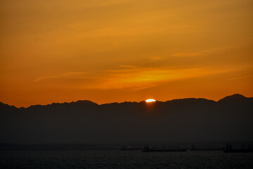 セントレア空港から眺める夕日