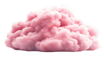 Isolated fluffy pink cloud on white background a dreamy texture