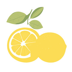 Flat vector illustration of a lemon 